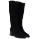8. Damen-Cowboystiefel aus Leder mit Absatz, Wildleder, schwarz, Vinceza 133103