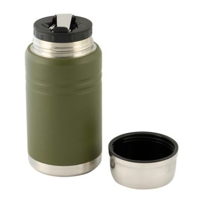 4. M-TAC Olive Edelstahl-Lunchthermoskanne mit Löffel, Fassungsvermögen 750 ml.