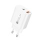 5. Wozinsky WLS-20W 20W USB-A/USB-C-Wandladegerät mit 1 m USB-C-Kabel – Weiß