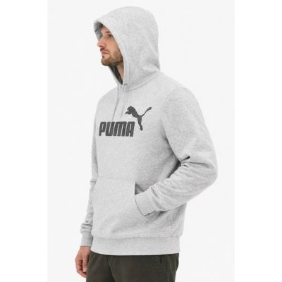 5. Grauer, modischer Sport-Hoodie von Puma aus Baumwolle mit Kängurumuster für Herren