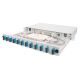 3. 19-Zoll-Patchpanel ohne Frontplatte, 1 HE, verschiebbar, Kabelverschraubungen PG13,5 und PG16, Kabelbinder/Halterungen, grau