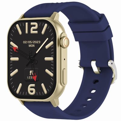 4. GRAVITY GT15-11 Damen-Smartwatch, marineblaues Silikonarmband + goldenes Armband