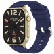 4. GRAVITY GT15-11 Damen-Smartwatch, marineblaues Silikonarmband + goldenes Armband