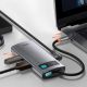 14. Baseus Metal Gleam 4in1 Multifunktions-HUB USB Typ C - USB Typ C Stromversorgung 100 W / HDMI 4K 30 Hz / 1x USB 3.2 Gen 1 / 1x USB 2.0 (CAHUB-CY0G)