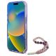 4. Guess IML Flowers MagSafe Hülle mit Perlenriemen für iPhone 16 Pro Max – Lila