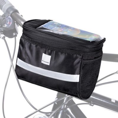 2. Wozinsky Fahrradtasche für den Lenker mit Handyhülle, 2 l, schwarz (WBB12BK)