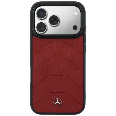 3. Mercedes Leder-Mesh-Hülle mit Bow Line MagSafe für iPhone 17 Pro – Rot