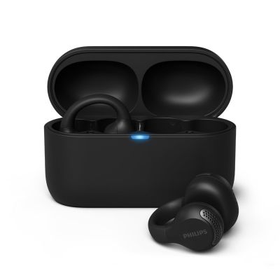 Philips TAQ2000BK True Wireless Stereo (TWS) Headset der Serie 2000 mit Ohrbügeln, offenem Design, Bluetooth-Anrufe/Musikwiedergabe, Schwarz