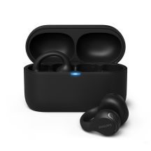 Philips TAQ2000BK True Wireless Stereo (TWS) Headset der Serie 2000 mit Ohrbügeln, offenem Design, Bluetooth-Anrufe/Musikwiedergabe, Schwarz