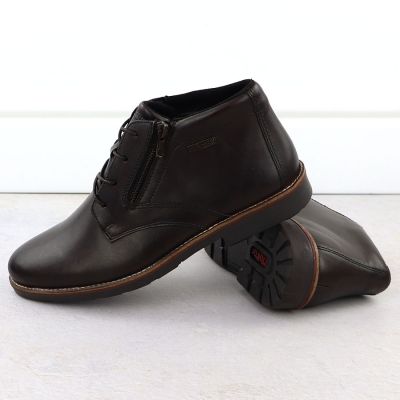 4. Rieker 15324-25 Herren-Lederstiefeletten, wasserdicht, ungefüttert, braun