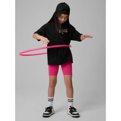 3. Locker geschnittenes Mädchen-T-Shirt mit Aufdruck 4F 4FJRSS26TTSHF4137-20S