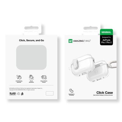 4. AmazingThing Minimal Case für AirPods Pro 2, Silikonhülle, transparent