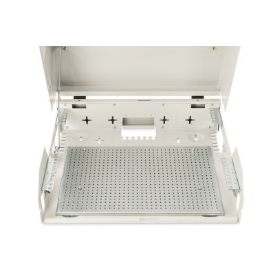 30. Wandschrank NWS 19" Slim Line 3HE drehbar, 2HE fest, 145x500x475 mm, Farbe Grau (RAL 7035)