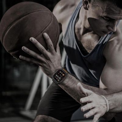7. Tech-Protect Nylon Slip Strap für Apple Watch 44 / 45 / 46 / 49 mm - Schwarz