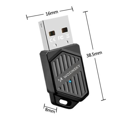 2. Wozinsky Dualband-USB-WLAN-6-Adapter mit Bluetooth 5.4 – Schwarz