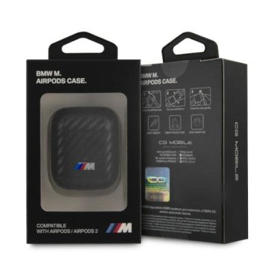 3. BMW PU Carbon M Collection Schutzhülle für AirPods 1/2 - Schwarz