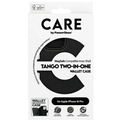 4. CARE by PanzerGlass Feature Tango 2in1 Wallet MagSafe Hülle für iPhone 16 Pro - Schwarz