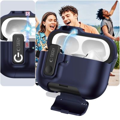 9. Tech-Protect Slim Hook Hülle für AirPods Pro 3 – Marineblau