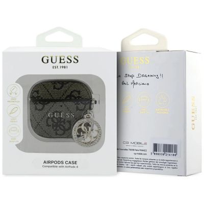 3. Guess 4G Strass Charm Case für AirPods 4 - Braun