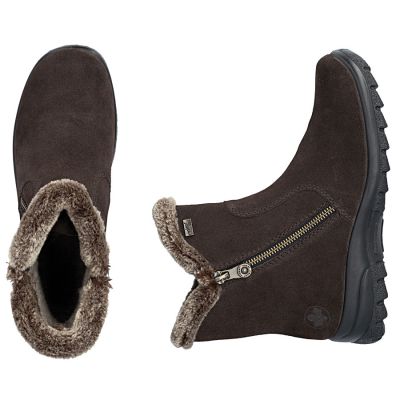 5. Rieker L7162-25 Wasserdichte, isolierte Damen-Ankle-Boots aus Leder, dunkelbraun