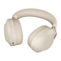 Jabra Evolve2 85 UC Stereo Link380c Over-Ear-Kopfhörer, Beige + Ständer