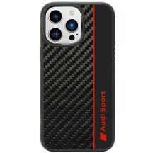 Audi Carbon Fiber Stripe iPhone 14 Pro 6,1" schwarz/schwarz Hardcase AUS-TPUPCIP14P-R8/D1-BK