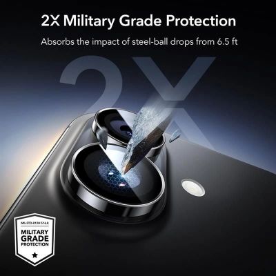 4. ESR Armorite Kameraabdeckung für iPhone 16 / 16 Plus / 17 - Schwarz