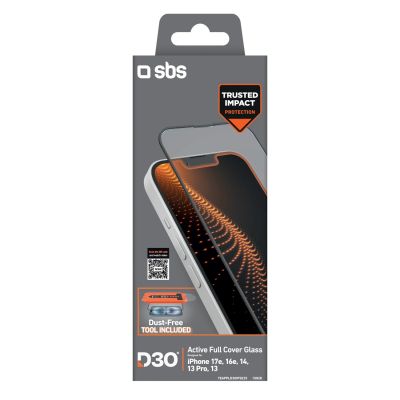 2. SBS D3O Panzerglas für iPhone 13/13 Pro/14/16e/17e mit Applikator