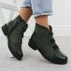 10. Damen-Wildlederimitat-Stiefeletten, gefüttert, grün M.Daszyński SA252-4