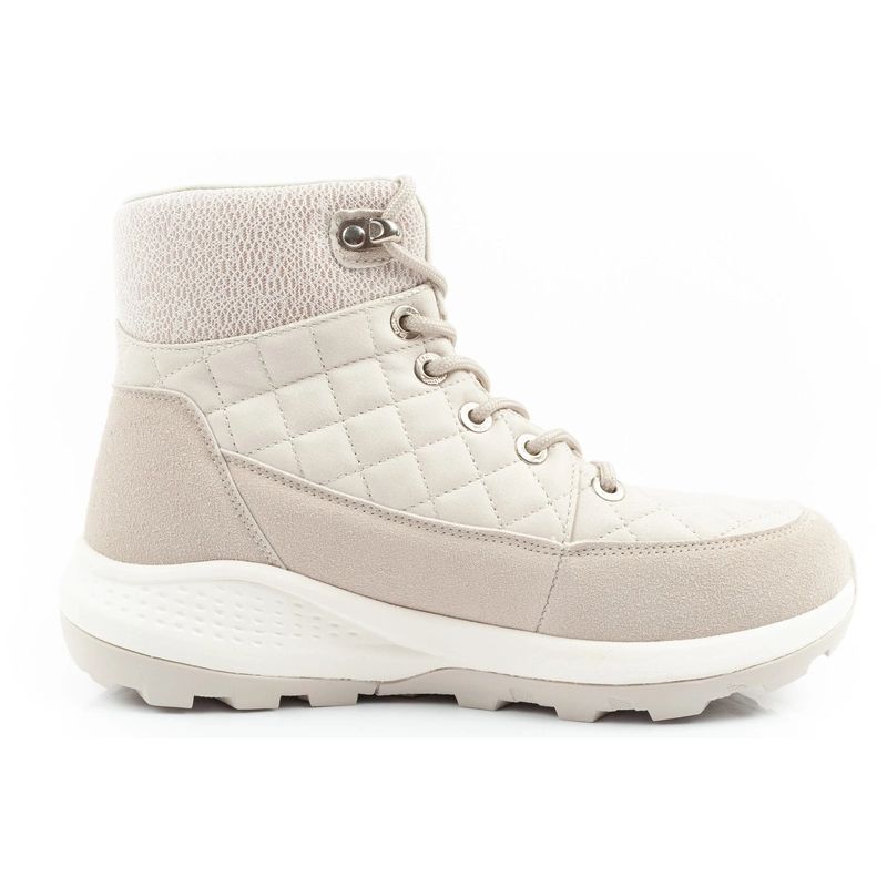 4. Lee Cooper Damen Winter-Wandersportschuhe, isoliert, creme, Öko-Leder
