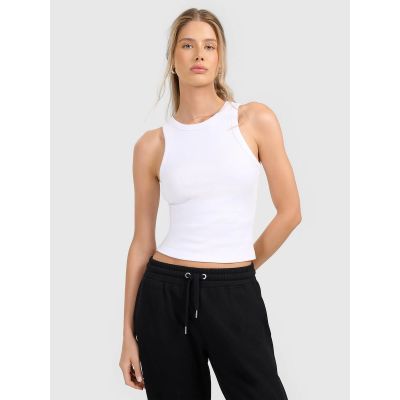 Schmal geschnittenes Damen-Rippstricktop 4F 4FRAW25TSLEF310-10S