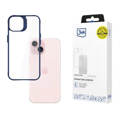 3mk Satin Armor Case+ Blaue Hülle für Apple iPhone 15 – transparent