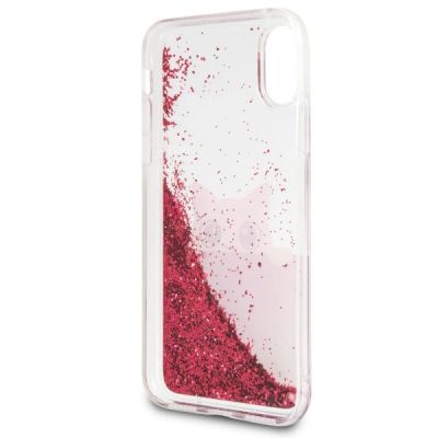 3. Karl Lagerfeld iPhone X Hülle mit flüssigem Glitzer – Pink