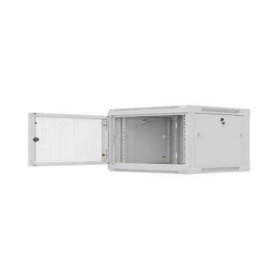4. LANBERG Wandregalschrank 19" 6U 600x600 GRAU PERFORATIONSTÜR (BAUFLAUF)