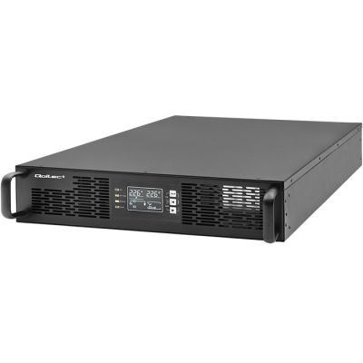 Qoltec USV-Notstromversorgung für Rack, 3 kVA, 3000 W, Leistungsfaktor 1,0, LCD, EPO, USB, Online