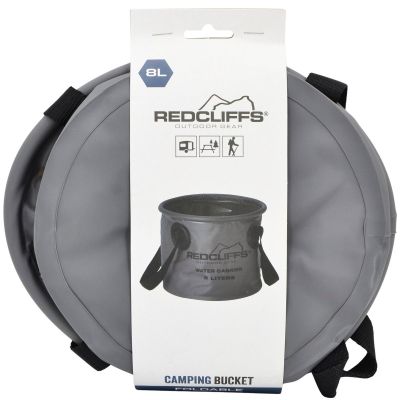 4. Faltbarer Reiseeimer, runder Wasserbehälter, 8 l, grau, Redcliffs