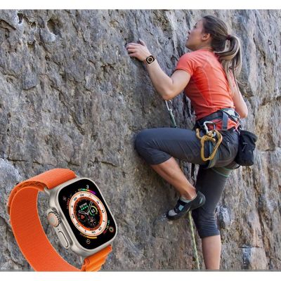 5. Tech-Protect Nylon Pro Armband für Apple Watch 4 / 5 / 6 / 7 / 8 / 9 / SE / Ultra 1 / 2 (42/44/45/49 mm) – Orange