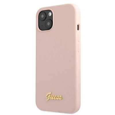 2. Guess GUHMP13MLSLMGLP iPhone 13 6.1" Hellrosa/Hellrosa Hardcase Silikonschrift Gold Logo Magsafe