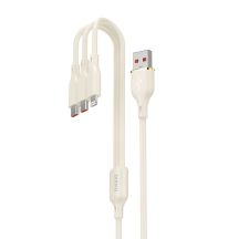 Dudao L7SE 3in1 USB-A - 2x USB-C / Lightning 66W Kabel 1,2m - beige