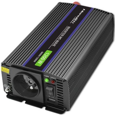 11. QOLTEC Spannungswandler Monolith 1200 MS Welle | 12 V auf 230 V | 600/1200 W | USB