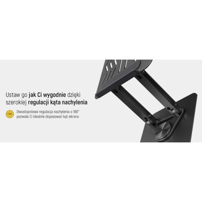 26. Wozinsky WRS-CPY84SB 360-Grad-Laptop- und Tablet-Ständer aus Aluminium + kostenloser Smartphone-Ständer – Schwarz
