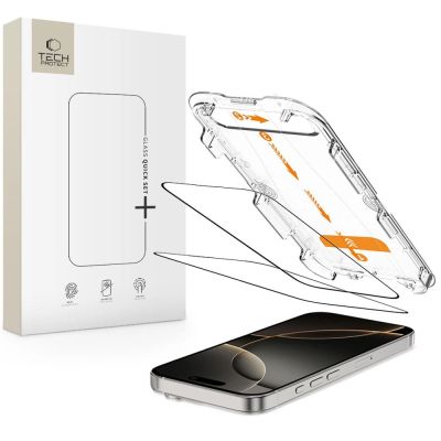 Tech-Protect Quick Set+ 2er-Pack Panzerglas für iPhone 16 Pro