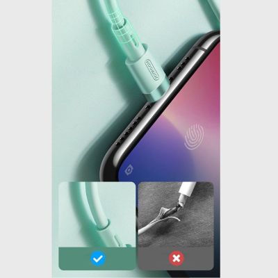 7. Joyroom Flüssigsilikon-Datenkabel N2 USB-A / Lightning 2,4 A 1,2 m – Weiß