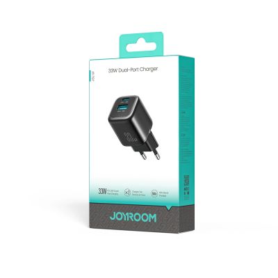 7. Joyroom JR-TG7 33W USB-A + USB-C Wandladegerät – Schwarz