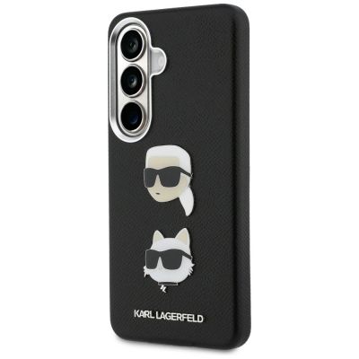 2. Karl Lagerfeld Saffiano Doppelkopf-Metallhülle für Samsung Galaxy S26 - Schwarz