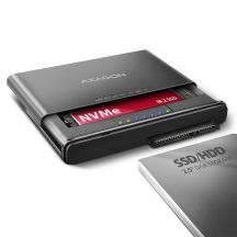Axagon ADSA-CC USB-C 10 Gbit/s – NVMe M.2 SSD & SATA 2,5/3,5 SSD/HDD CLONE MASTER 2 – Digital/Daten – NVMe USB 3.2 Gen 2 (3.1 Gen 2) Typ-C Schwarz