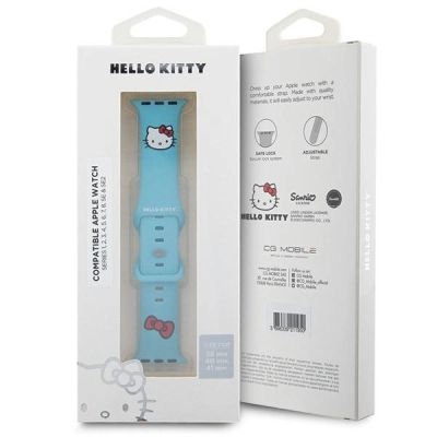 5. Hello Kitty Silikon-Kitty-Kopfband für Apple Watch 38/40/41 mm – blau