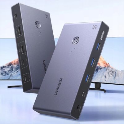 2. Ugreen USB-C + HDMI 4K 60Hz 2-in-1 KVM-Switch – Grau