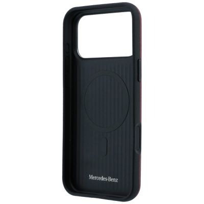 7. Mercedes Leder-Halbhülle mit ikonischer Linie und MagSafe-Funktion für iPhone 18 Pro Max / 17 Pro Max – bordeauxrot