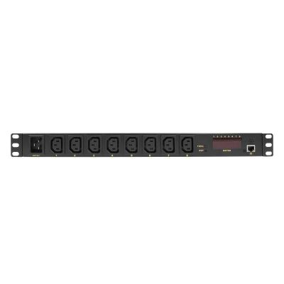 6. LogiLink PDU8P01 PDU-Stromverteilungseinheit mit 8 Netzwerkanschlüssen, 1 HE, Schwarz